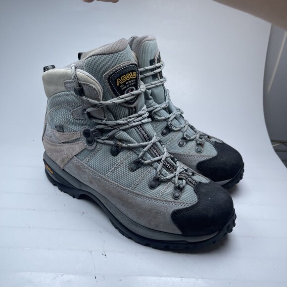 Asolo Gore Tex Voyager XCR Blue Tan Hiking Outdoors Trail Boots Womens Size 8.5 - Picture 4 of 16